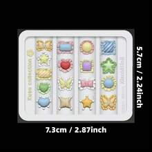 1pc Cute Floral, Bow, Heart Shaped Pillow Mold, Vintage Style Versatile 3D Decor Transparent Silicone Mold - 無色 - 查看 13