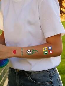 6pcs/Set,Tattoo Tattoos,Football,World Cup,Football Face Stickers,Football Arm,Semi Permanent Tattoo,Tattoo Fake,Hand Tattoo,Fake Tattoos,Fake Tattoo,Temporary Tattoos,Tattoo Supplies,Tattoo Kit,Tattoo Stickers,Tattoo Waterproof Long Lasting,Tatooes For Women,Back Tattoo,Arm Tattoo,Tattoos On The Legs,Festival,Rave - Multicolor - View 7
