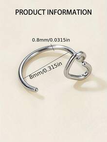 1件925纯银14K低过敏性L形心形鼻环/鼻钉，男女通用鼻饰 - 單隻鼻釘 - 查看 5