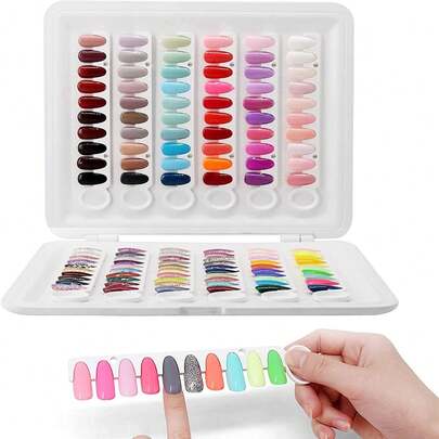 120 Colors Nail Polish Color Card Display Book, Detachable New Design Nail Polish Display Book With 120 White Nail Tips, Suitable For Nail Technicians