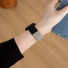 1条男女通用荔枝纹硅胶磁吸表带，兼容 42mm、38mm、40mm、41mm、44mm、45mm、46mm、49mm，时尚智能手表替换表带，适用于Series Ultra2、Ultra SE2、SE 11、10、9、8、7、6、5、4、3、2、1 - 彩色 - 查看 3