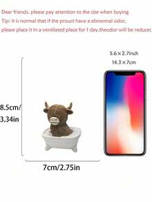 这款手工树脂摆件描绘了一头可爱的苏格兰高地牛正在享受惬意的泡泡浴，它拥有精致蓬松的毛发和迷人的表情。无论是摆放在浴室置物架、梳妆台、客厅茶几还是玄关边桌，都能为您的空间增添一丝俏皮温馨的气息。这款独特吸睛的摆件，是动物爱好者和追求趣味家居装饰人士的理想之选。 - A - 查看 9