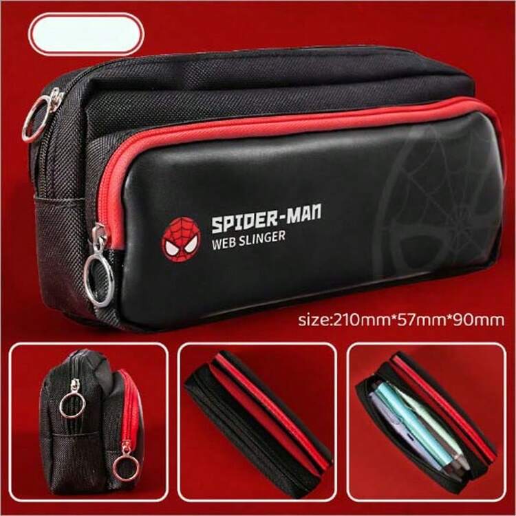 Marvel 1个蜘蛛侠文具包，大容量漫威英雄文具包，男孩校园用品，铅笔收纳袋。生日派对纪念品，儿童节礼物。 - 彩色 - 查看 4