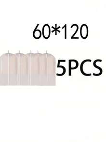 5pcs Garment Dust Covers, Coat Bags, Home Suit Covers, Storage Bags, Wardrobe Clothes Dust Protectors, Coat Covers - White - View 10