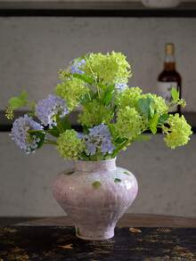 手绘3D立体花卉陶瓷花瓶装饰，奢华艺术农舍风格花瓶，高端美式风格客厅、餐桌、玄关摆件 - 多色 - 查看 4