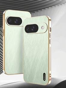 Luksusowa, galwanizowana ramka z ziarnistym wzorem, jednokolorowa, prążkowana, ochronna obudowa na telefon, kompatybilna z modelami 10 9 Pro XL 8 7 6 Pro 9A 8A 7A 6A 5G, modna, minimalistyczna, biznesowa osłona ochronna - Miętowy Zielony - Zobacz 2
