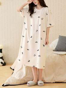 Gongdie 1 套 2026 春夏新款可爱睡衣，柔软亲肤，女士睡衣 - 杏色 - 查看 5