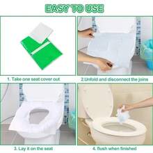 50pcs Dissolvable Disposable Toilet Seat Covers, Convenient Travel Toilet Paper Pads - Multicolor - View 6