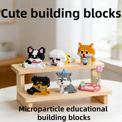 6pcs DIY Micro Particle Pet Assembly Toys, Cute & Adorable Mini Puzzle Toys, Surprise Gifts For Valentine's Day, Spring, Wedding, Easter, Halloween, Christmas, Birthday Party, Desk Decor, Classroom Rewards, Improve Children's Hands-On Ability, Comes With Elegant Gift Box