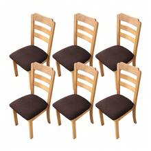 1/2/4/6 piezas Fundas de silla de felpa de maíz, fundas de asiento de silla a prueba de polvo adecuadas para sillas de comedor, fundas de silla extraíbles y lavables para cocina, comedor - Multicolor - Ver 28
