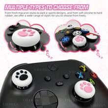 12pcs Cute Cat Paw Silicone Thumb Grip Caps, Fit For Nintendo Switch 2 Controller/Steam Deck Joystick - View 6