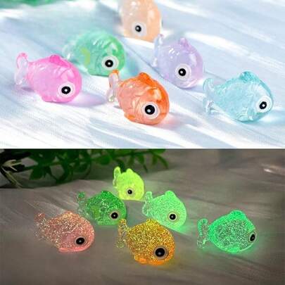 Miniature Luminous Decorative Accessories, Resin Small Ornaments, Luminous Small Fish, Home Decor, Phone Case Decoration, Children's Gift, Award - Goldfish, Colorful Marine Fish