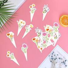 D48 Pcs Wildflower Party Cupcake Toppers Decorations Flower Baby In Bloom Cupcake Toppers Wildflower Baby Shower Decorations For Women Girls Birthday Party Wedding Party Decor - như hình - Xem 4