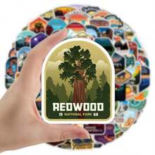 100 Pieces National Park Waterproof Vinyl Travel Sticker Decals Outdoor Adventure Hiking Nature Camping Wilderness Stickers For Water Bottle Laptop Car Bumper Luggage Phone Case Bike Park Theme - Bộ sưu tập nhãn dán công viên quốc gia gồm 100 chiếc. - Xem 6
