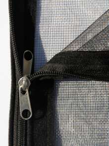 Budget-Friendly Double Zipper Insect Screen Curtain, Basic PP Mesh Netting For Windows Bedroom Greenhouse, Breathable Easy Install Home Essential - Grey - View 5