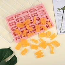 1个硅胶字母数字模具，包含26个英文字母和0-9数字，适用于蛋糕、巧克力、糖果烘焙。 - 粉色 - 查看 3