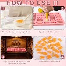 1个硅胶字母数字模具，包含26个英文字母和0-9数字，适用于蛋糕、巧克力、糖果烘焙。 - 粉色 - 查看 4