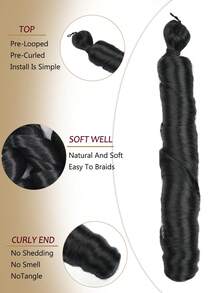 3pcs/Set 24-Inch French Curl Loose Wave Mixed Hair Extensions, Women Braided Hair Wave Styling Kit - S1 - View 5