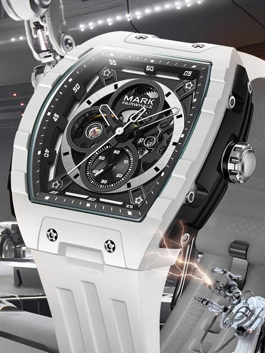 1pc Men's Business Mechanical Watch, Fashion Luminous Multifunctional Chronograph Watch, Birthday/Holiday Gift Watch 6003 - one-size - View 1