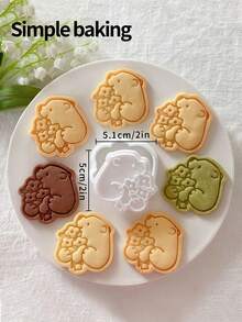 Khuôn cắt bánh quy hình bó hoa gấu nhỏ, khuôn dập bánh quy hình gấu dễ thương, khuôn bánh quy gia đình trong nhà bếp, quà tặng cho trẻ em, dụng cụ làm bánh trang trí đám cưới - Xem 4