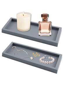 方形硅胶香薰托盘，无孔，适用于浴室盥洗台、大理石洗脸盆台面收纳。 - 彩色 - 查看 12