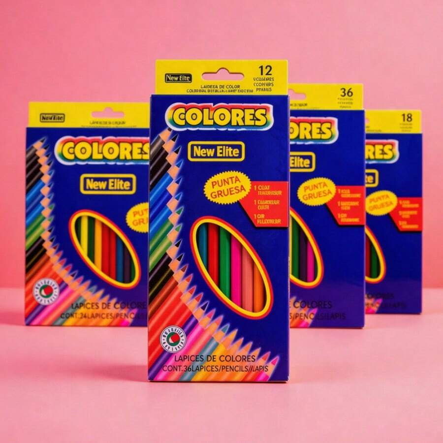 1 set de 24 colores de lápices de colores a base de aceite, suministros de dibujo y pintura para estudiantes - Juego de lápices de colores - Ver 1