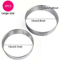 Round Stainless Steel DIY Cookie Cutter, Donut Cookie Fondant Mold, Fruit Cutting Mold, Cake Mold, Dumpling Wrapper Cutting Mold, Kitchen Baking Tool Set - View 5