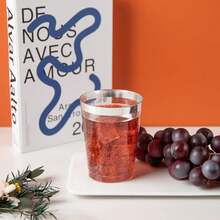 20pcs/Set 200ml Silver-Rimmed Transparent Glass Cups, Durable And Fashionable, Suitable For Weddings, Parties And Other Occasions - Silver - View 5