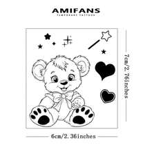 AMIFANS Temporary Tattoo Magical Teddy Bear, Semi Permanent Tattoo,Lasting 1-2 Weeks Tattoo, Long Lasting Tattoo, Juice Tattoo, Realistic Tattoo, Romantic Tattoo, Fake Tattoo, Waterproof, Authentic Tattoo Look, Niche Design Tattoo, Fruit Tattoo, Plant-Based Tattoo - Black - View 3