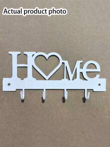 1 móc treo chìa khóa HOME gắn tường, giá để đồ lối vào có móc, không cần khoan, trang trí nhà cửa cho phòng khách - Nhiều màu - Xem 6