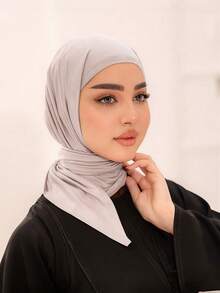 1pc Instant Triangle Hijab, All-In-One Tie-Up Design, Quick Wrap Without Slipping, No Undercap Or Folding Needed, Suitable For Daily Wear, Prayer, And Outings - Triangular Instant Hijab - View 17