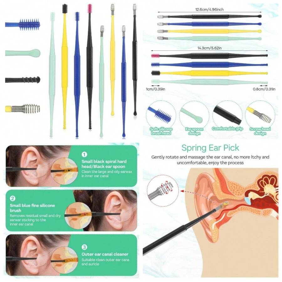 Silicone Ear Wax Removal Tool Reusable Soft Ear Cleaner Kit  Spiral Earwax Remover For Adults Kids And Elderly - 1 - Xem 1