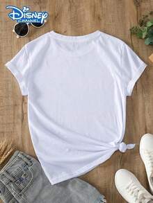 Disney Unisex Casual Round Neck Short Sleeve T-Shirt, Mickey And Friends Mickey Mouse Daisy Duck Pluto Goofy Donald Duck Disney Group Disney Best Friends Tee Top - White - View 3