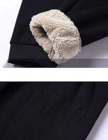 Men's Warm Sherpa Lined Fleece Sweatpants For Active Jogging - 棕色 - 查看 6