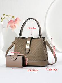 2026新款大容量时尚百搭女包，简约时尚水桶包两件套，休闲优雅单肩斜挎包，户外适用 - 咖啡 - 查看 6