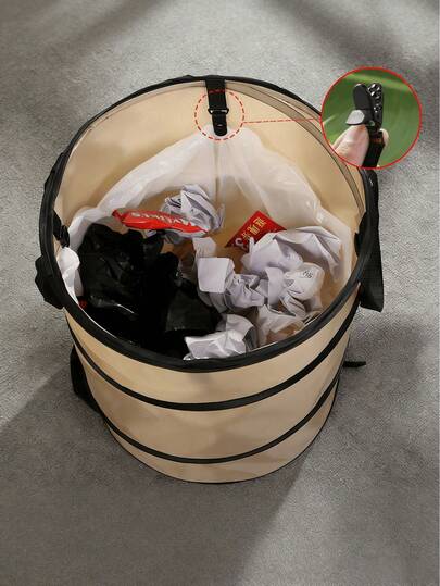 1个可折叠垃圾桶，便携式户外露营可折叠垃圾桶，园艺垃圾袋，适用于客厅、卧室、厨房等空间，也适用于浴室、厨房、卧室、家庭办公室、大学宿舍。