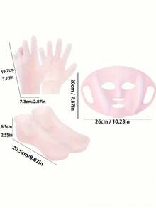 6件套硅胶保湿套装 - 可重复使用的面膜、防滑手套和袜子，适用于干燥、皲裂的足部、脚后跟和粗糙的皮肤，男女通用，适合日常和居家足部护理，高弹吸水袜，居家保湿的理想之选，保湿手套，送给妈妈的礼物，母亲节礼物，旅行配件 - 彩色 - 查看 10