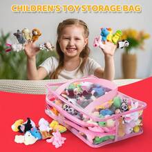 4pcs Large Toy Storage Bags, Transparent PVC Toy Organizer Boxes With Zipper, Reusable Travel Kids Storage Bags For Board Games, Building Blocks And Puzzles, Colorful - Multicolor - View 6