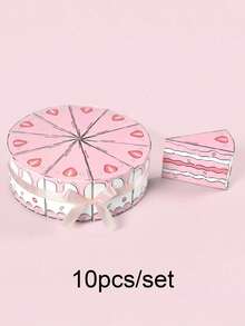 Bộ 10/20 hộp quà hình bánh kem sáng tạo, chủ đề kép dâu tây + cầu vồng, hộp tam giác có thể tháo rời, thiết kế vẽ tay hình dâu tây chảy và các lớp cầu vồng, trang trí nơ satin, đồ thủ công bằng giấy, thích hợp cho tiệc sinh nhật, lễ cưới, quà tặng đám cưới, quà cảm ơn cặp đôi mới cưới, ngày Valentine, tiệc tùng. - Mẫu mới - Xem 13