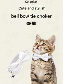 Adjustable Dog Collar With Bow Tie, Metal Buckle Velvet Small Dog Collar Gift, Durable & Cute Collar Suitable For Small, Medium And Large Dogs (Random Old/New Style) - Multicolor - View 2