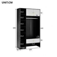 Bedroom Armoires - White+Black + Particle Board-1 - View 8