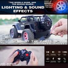 2.4GHz 四驱遥控越野车，带喷水、漂移和 LED 灯，高速攀爬遥控车，USB 充电，经久耐用，操作简便，是圣诞节、生日、节日送给男孩女孩的完美礼物。 - 黑色 - 查看 5