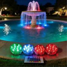 1/2/4/6/10个装防水LED灯，16种颜色变换遥控水下灯，适用于水族箱、花瓶、浴缸、热水浴缸、万圣节、圣诞节、游泳池和派对装饰 - 白色 - 查看 7