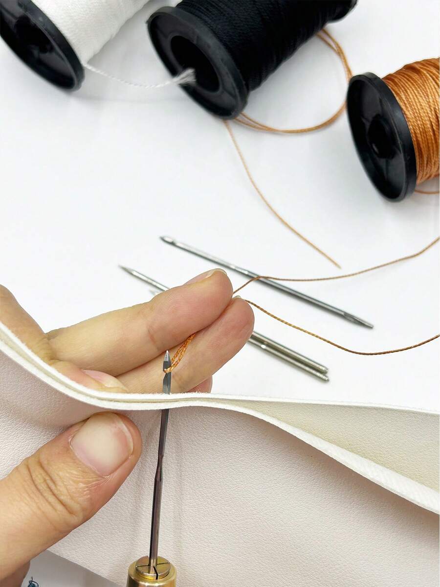 Shoe Repair Kit, Leather Sewing, Old Book Binding Tools Set, Includes 1 Copper Handle + 4 Replaceable Needles + 3 Rolls Of High Tensile Strength Thread, Easily Repair Shoe Sole Peeling, Ungluing, Broken Parts, DIY Shoe Repair Tools, Quickly Complete Leather Stitching, Multi-Page Paper Binding - Shoe Repair Awl Set - View 1