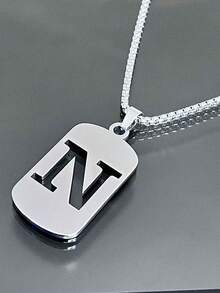 简约时尚百搭26个英文字母项链，男女皆宜，适合情侣、约会、日常佩戴 - 彩色 - 查看 25