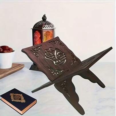 Wooden Book Shelf, Book Stand, Foldable Islamic Holy Book, Magazine, Cookbook Display Rack, Islamic Religious Gift