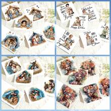 6pcs Diamond Painting Greeting Cards, Cartoon Character Themed Patterns, Paper Material With Round & Asymmetrical Diamond Dots, Suitable For Women's Day, Birthday, Holiday Party Blessings - View 13