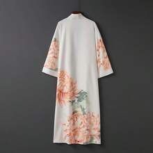 复古优雅奢华度假村风格酒店系腰宽松长袍，可作睡衣、薄款外套、时尚休闲家居服、新娘睡袍、夏季沙滩比基尼罩衫、和服罩衫、防晒外套，适合春季度假穿着。 - 杏色 - 查看 10