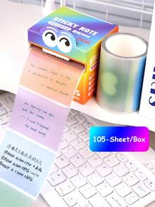 105-Sheet/Box Aesthetic Gradient Pearlescent Pop-Up Sticky Notes, Transparent Waterproof Memo Pads & Planner Stickers, Dreamy Translucent Stationery For School & Office - View 6