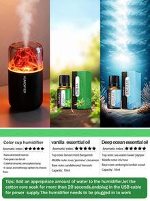 1 pieza Humidificador de volcán colorido de 180ml, alimentado por USB, 2 modos de funcionamiento, luz LED de 7 colores, apagado automático, niebla silenciosa, purificador de aire para el hogar, difusor de aromas con efecto de volcán, adecuado para decoración interior, oficina, sala de estar, escritorio, coche, gran regalo para mujeres - Blanco y Negro - Ver 19